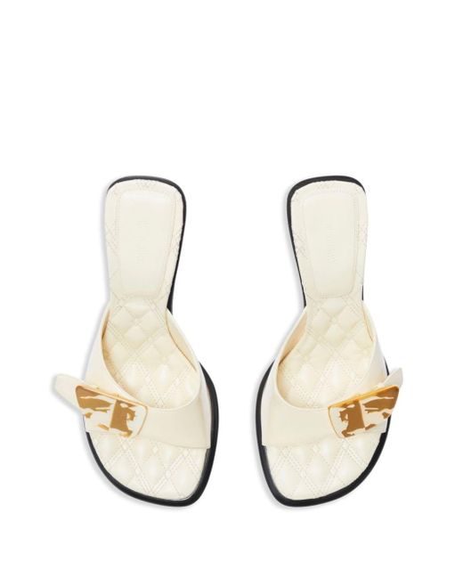 Burberry Natural Bay Leather Mules