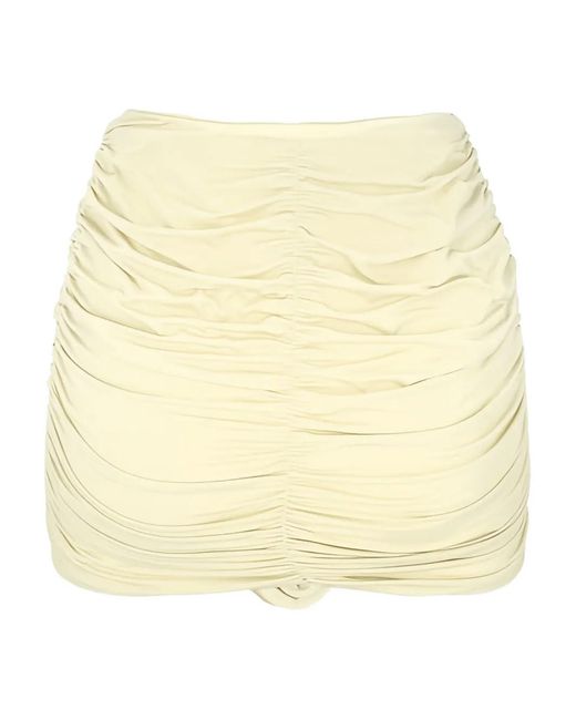 LaRevêche Natural Rose-Embellished Gathered Mini Skirt