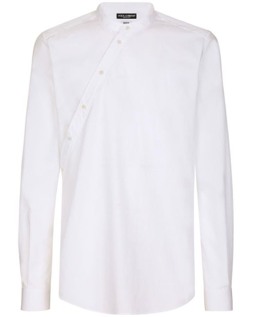 Vergadering Boost Werkelijk Dolce & Gabbana Kraagloos Overhemd in het Wit voor heren | Lyst NL