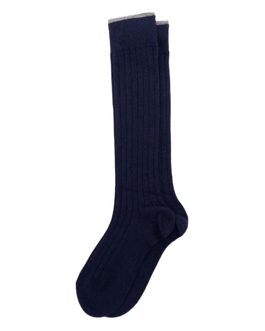 Calcetines de canalé por la rodilla Brunello Cucinelli de hombre de color Blue