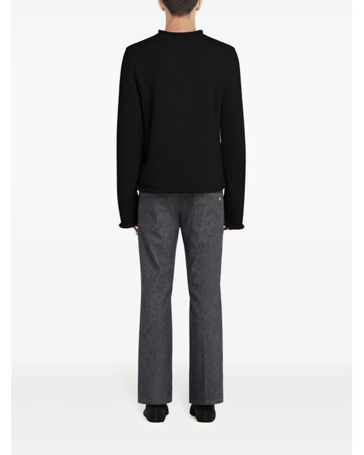 Courreges Black Crew-Neck Sweater for men