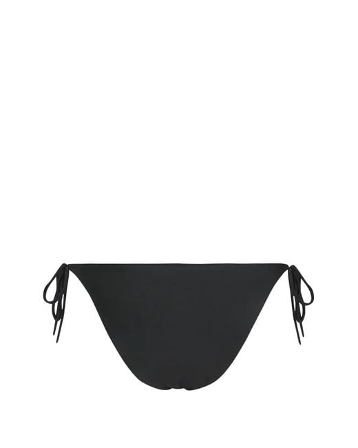 Karl Lagerfeld Black Bas De Bikini Noué Sur Les Côtés À Strass