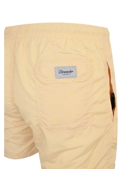 Drumohr Natural Geometric-Print Drawstring Shorts for men