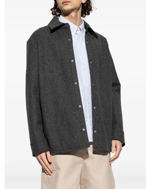 A.P.C. Gray Buttoned Wool Shirt for men