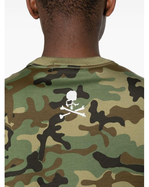 T-shirt con stampa camouflage di Mastermind Japan in Green da Uomo