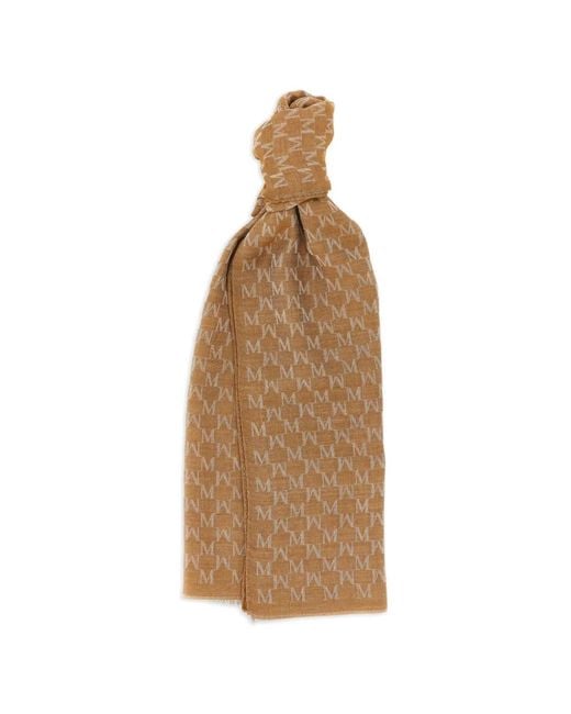Max Mara Natural Schal Mit Monogrammmuster