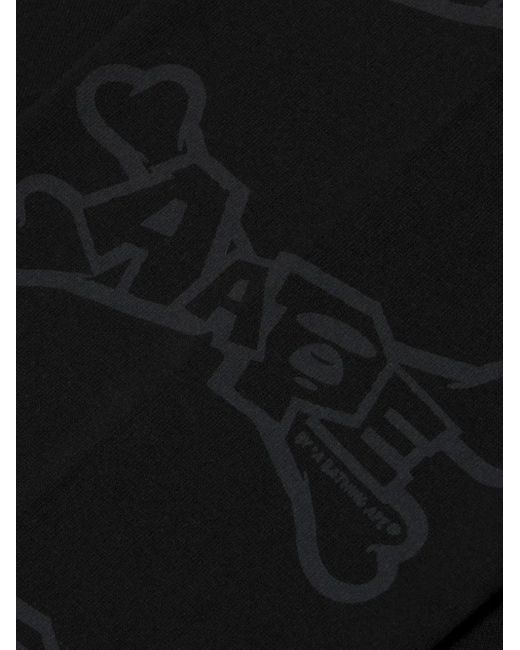 Aape By A Bathing Ape Black Logo-Detail Long-Sleeve T-Shirt for men