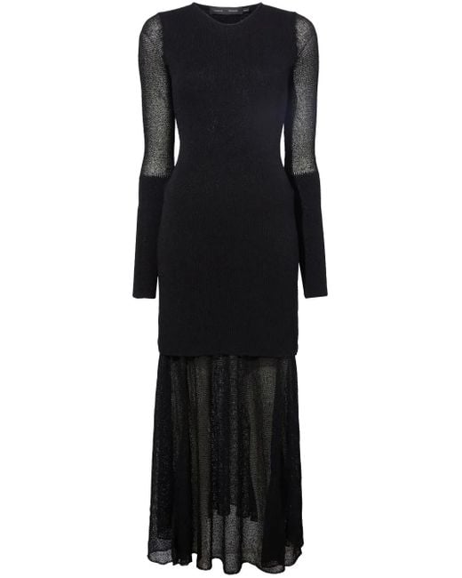 Proenza Schouler Black Anita Fine-Knit Maxi Dress