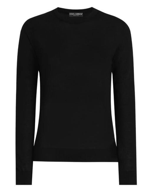 Dolce & Gabbana Black Long-Sleeve Crew-Neck Sweater