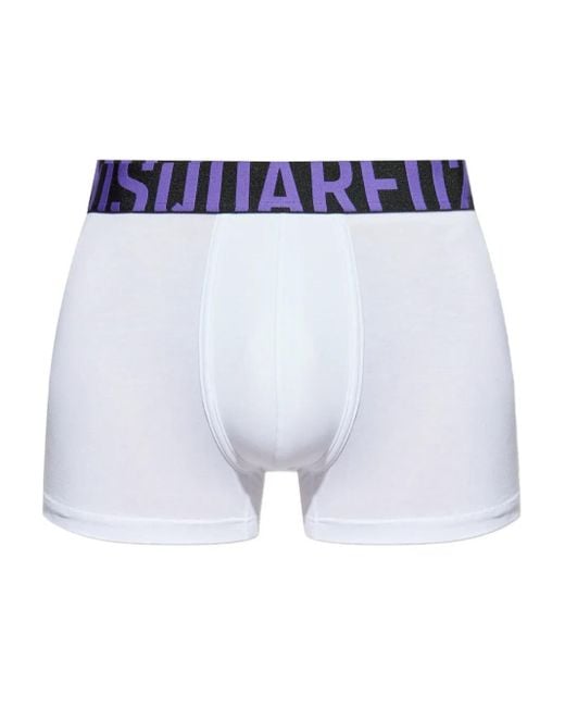 Boxer Con Banda Logata di DSquared² in Blue da Uomo