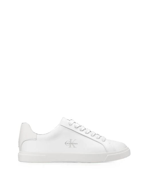 Calvin Klein White Logo-Print Sneakers