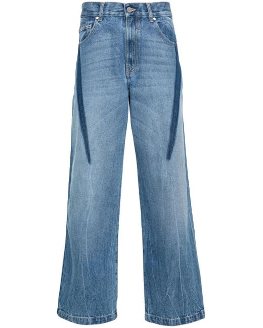Dion Lee Blue Slouchy Darted Wide-Leg Jeans