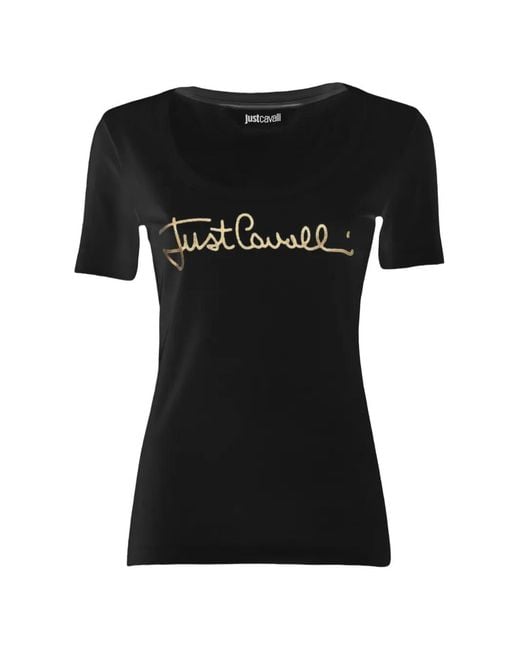 Just Cavalli Black Logo-Print T-Shirt