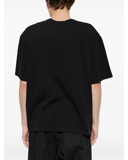 Stone Island Black Logo-Embroidered T-Shirt for men