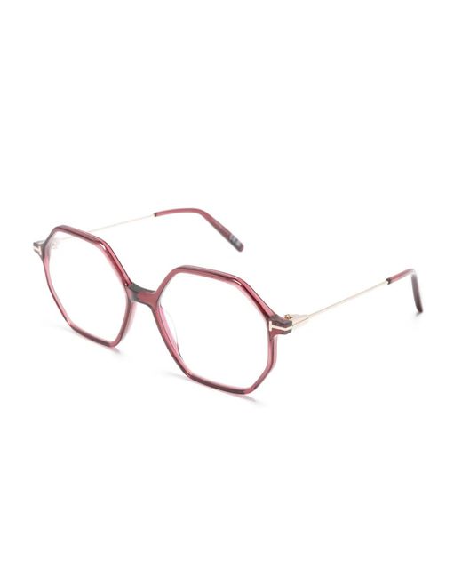 Tom Ford Pink Geometric-Frame Glasses