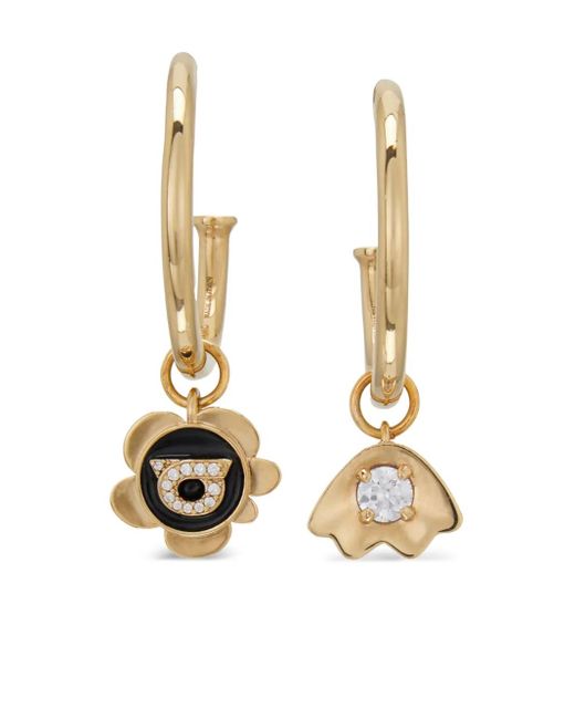 Ferragamo Metallic Charm Hoop Earrings