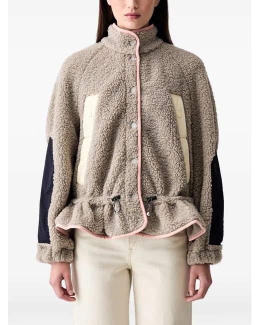 Stine Goya Brown Dropped-Shoulder Gathered Jacket