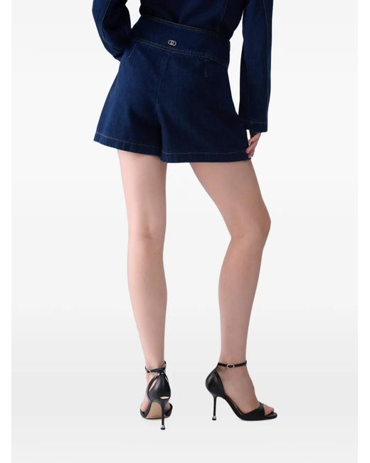Liu Jo Blue Skirt-Pants With Rhinestones
