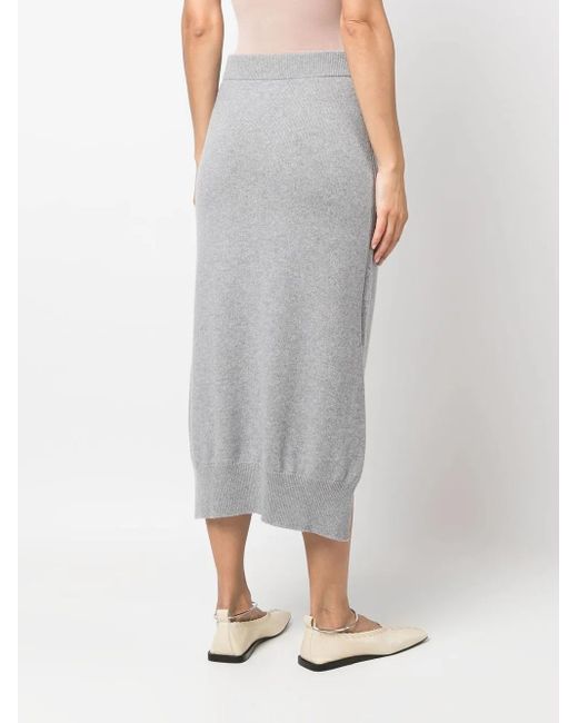 Barrie Gray High-Waisted Knit Skirt