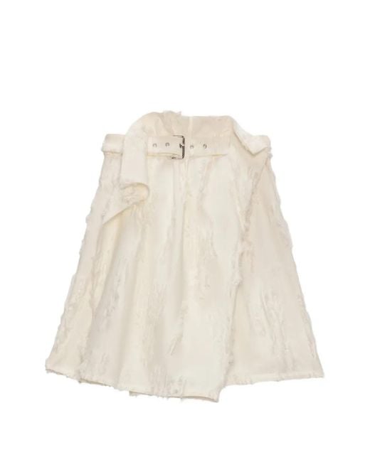 MSGM White Belted Asymmetrci Skirt