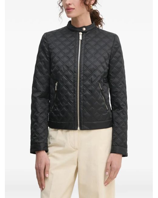 Guess Black Quilted Zip-Up Jacket