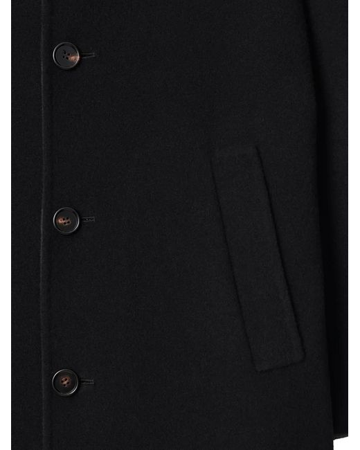 Burberry Black Mid-Length Wool Car Coat for men