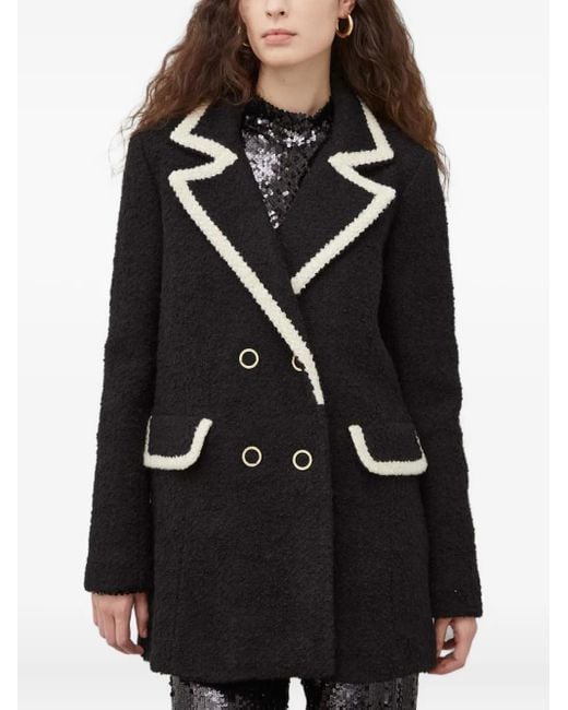 Ba&sh Black Bouclé Contrast-Trim Jacket