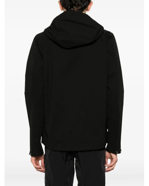 C P Company Black Hooded Jacket With Pockets for men