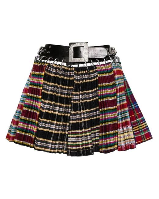 Chopova Lowena Black Pleated Wool Miniskirt