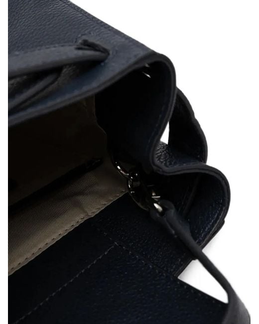 Silvian Heach Blue Pebbled Leather Turn-Lock Backpack