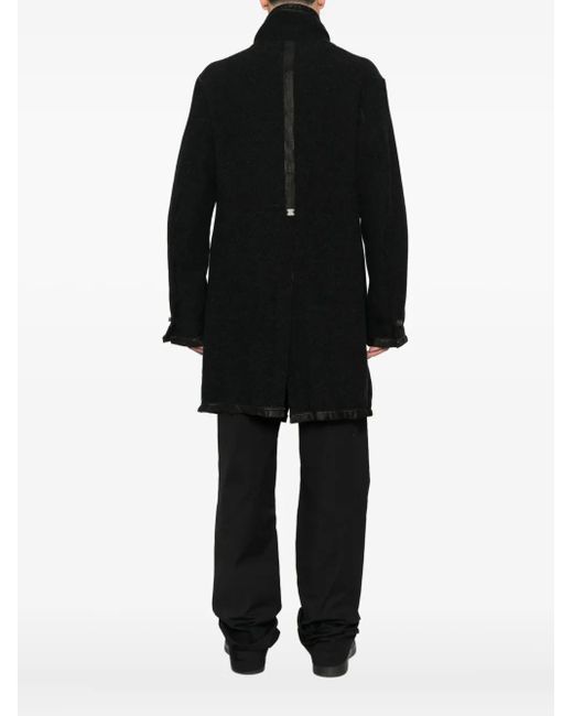 69 by Isaac Sellam Black High-Neck Zip-Front Coat for men