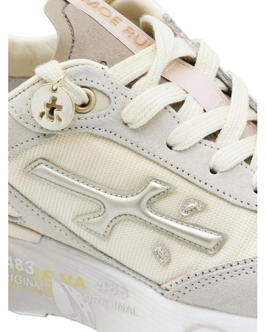 Premiata White Moerun 7304 Round-Toe Sneakers