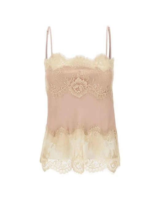 Herskind Natural Linnea Lace Scalloped-Hem Top