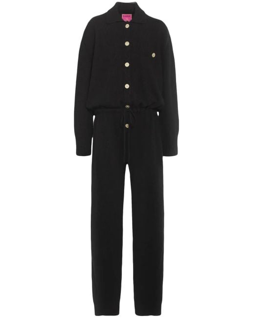 Barrie Black X Sofia Coppola Long-Sleeve Cashmere Jumpsuit