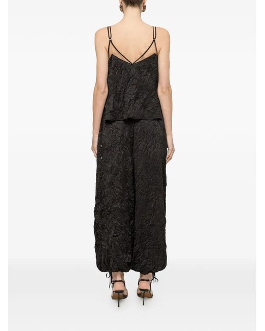 Nissa Black Pantalon À Effet Froissé