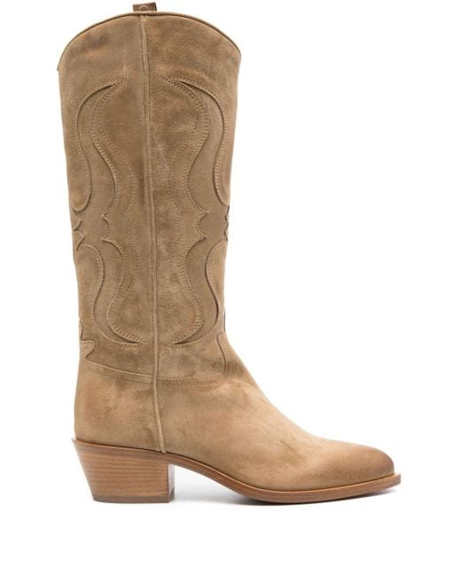 Sartore Brown 50mm Western-style Suede Boots