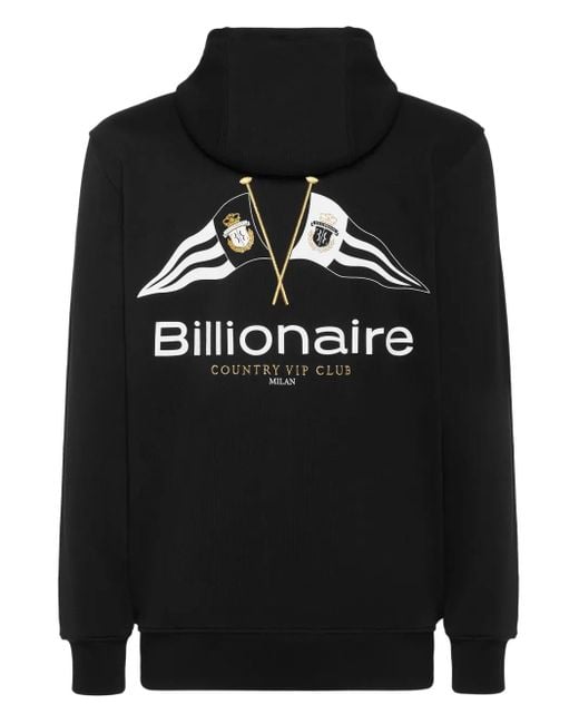 Sudadera con capucha y logo Billionaire de hombre de color Black