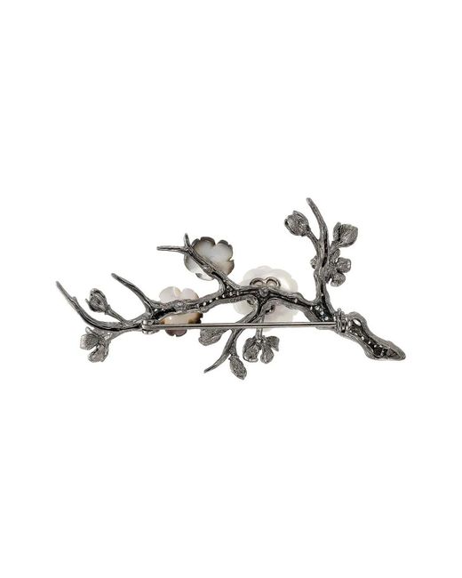 Anabela Chan Metallic Sakura Blossom Diamond Brooch