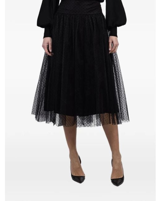 Zimmermann Black Polka-Dot Midi Skirt