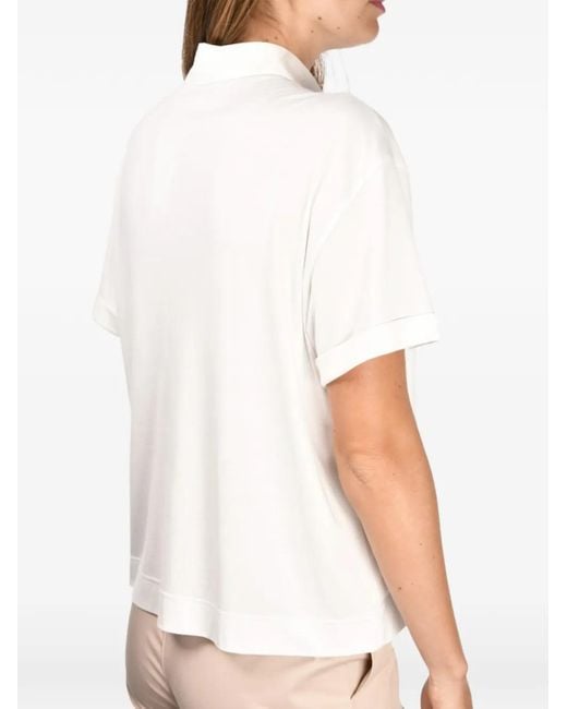 Gran Sasso White Buttoned Cotton Polo Top