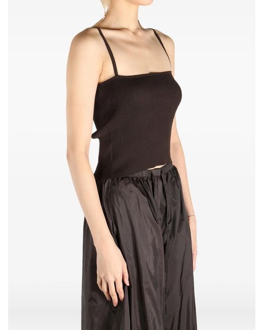 Amomento Black Ribbed Top