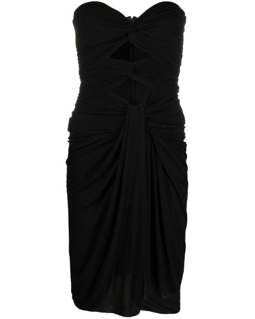 Saint Laurent Black Cut-out Detailed Crepe Jersey Dress