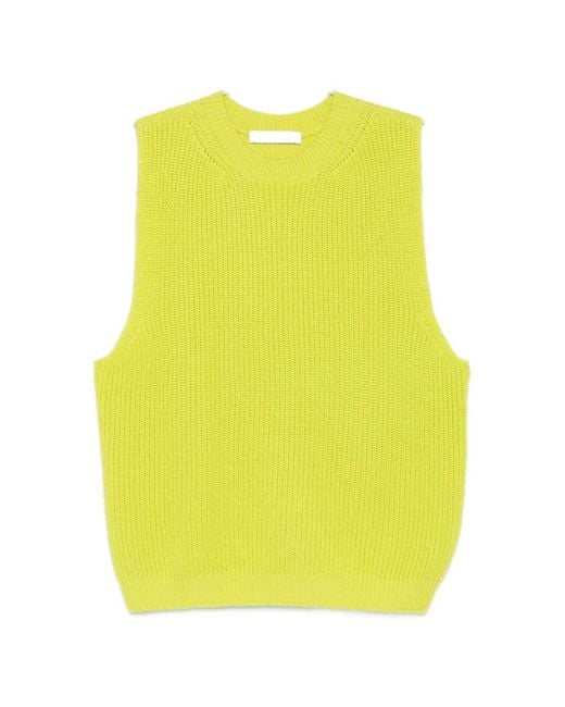 Liviana Conti Yellow Ribbed-Knit Vest