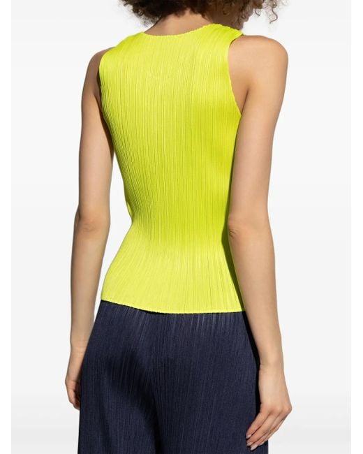 Pleats Please Issey Miyake プリーツ タンクトップ Yellow