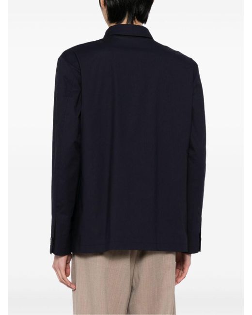 Lardini Blue Flap-pocket Cotton Shirt Jacket for men