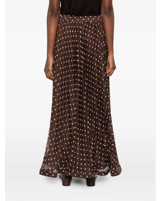 Falda larga con motivo de lunares P.A.R.O.S.H. de color Brown