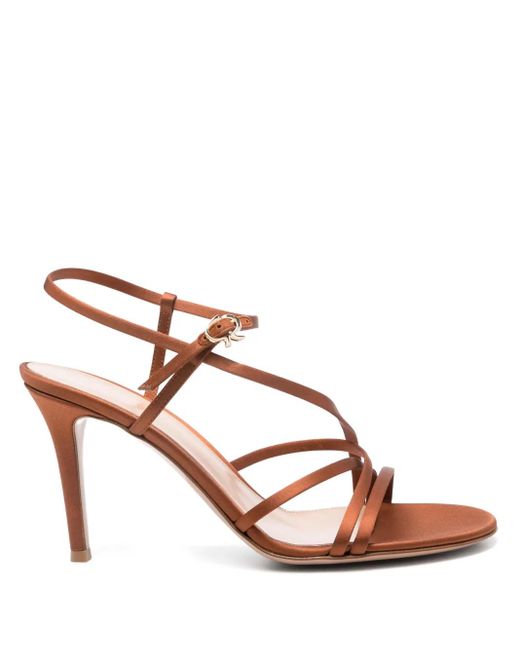 Gianvito Rossi Pink 90Mm Satin Sandals