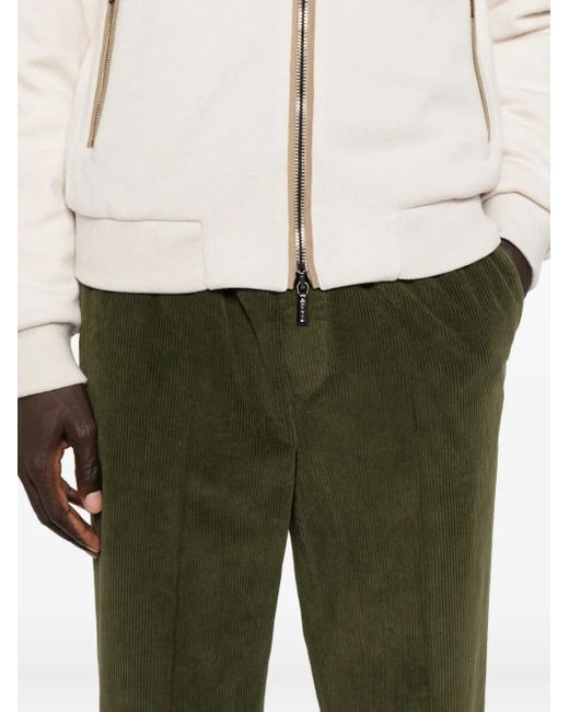 Cellar Door Green Drawstring Corduroy Trousers for men