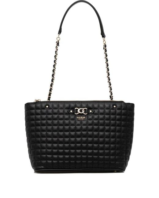 Guess Black Nadira Quilted Shoulder Bag