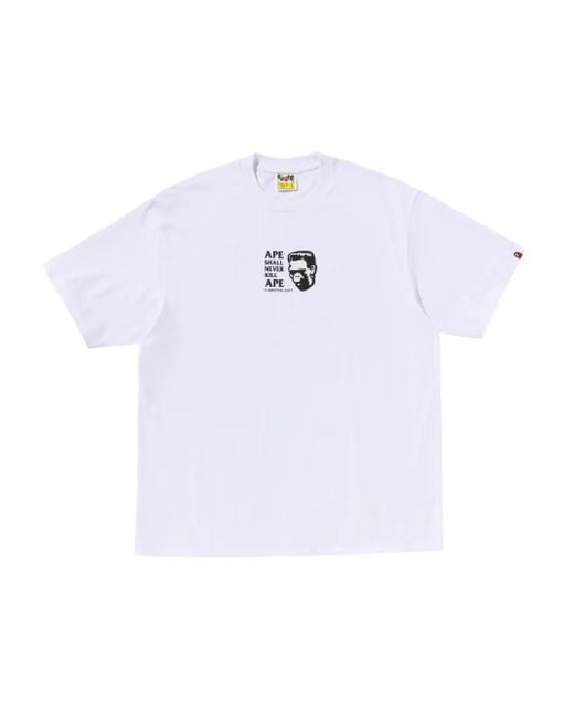A Bathing Ape White Frankenstein Bape T-Shirt for men